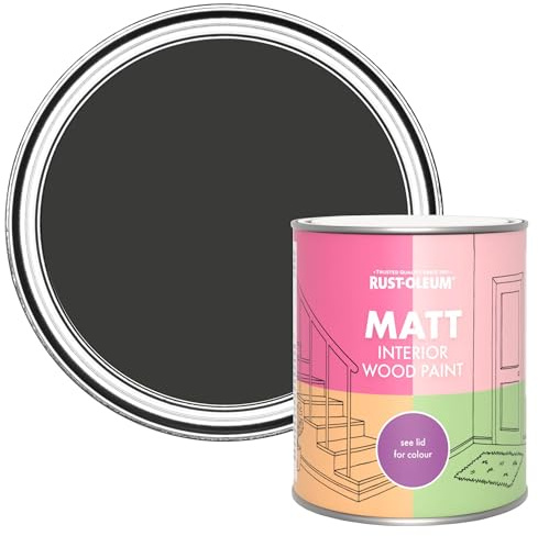 Rust-Oleum Black Interior Wood Paint in Matt Finish - Dark Magic 750ml
