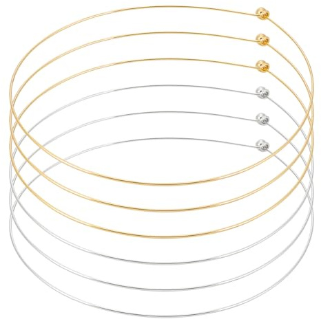 UNICRAFTALE 6 Pièces 2 Couleurs Collier Ras Du Cu En Fil Enveloppé 14cm Collier Métallique Or Ouvert Bijoux DIY Chaîne Métallique Réglable Collier Minimaliste pour Création de Bijoux