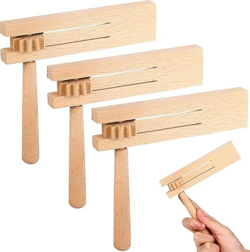 Wooden Ratchet Noise Maker, 3Pcs Wooden Rattle Ratchet Mexicanas Noise Ratchet Wooden Ratchet for Sporting Events Parties Celebrations