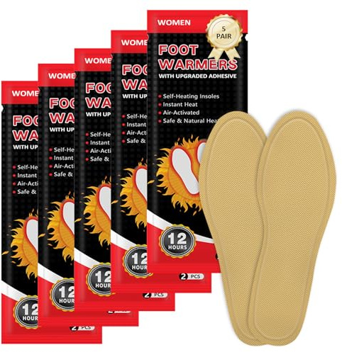 5 Paires Semelles,Semelles Chauffantes,Thermiques Pieds Hommes et Femmes,Utilisation Quotidienne à Domicile,Idéal pour journées en extérieur et températures Froides (EU 36-39)