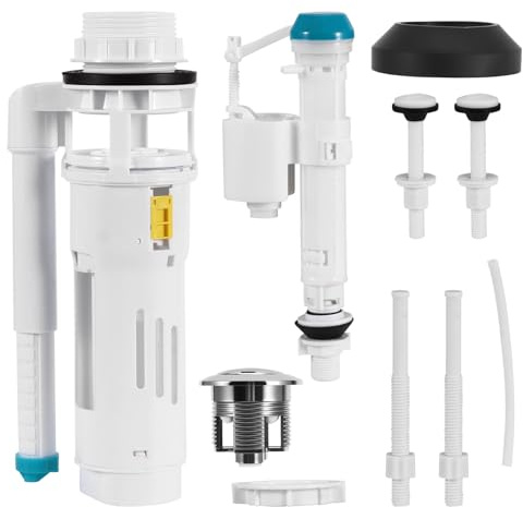 Toilet Fill Valve, Dual Button Flush Valve, 38MM Diameter, Toilet Tank Accessories Elescopic General Toilet Cistern Parts for Dual Button Separate Toilets, White