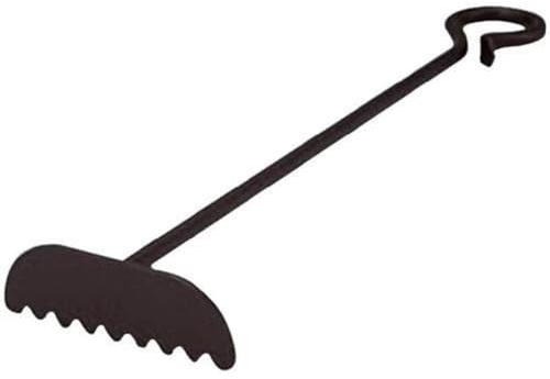 Individual Hearth & Fire Pit Tool with Hook Handle - Ember Rake Black