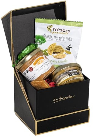 COLIS GOURMANDS - Panier Garni Foie Gras - Coffret Gourmand À Offrir - Produits Français - Idéal pour Cadeau Fête de Noël - Sans Porc et Sans Alcool