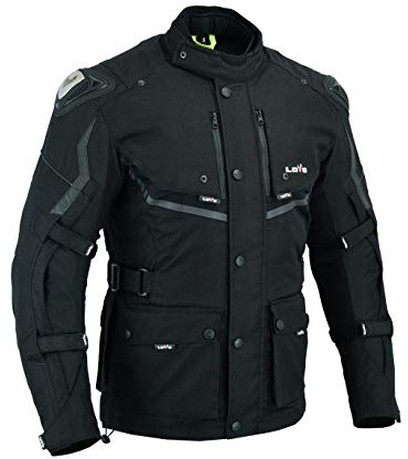 LOVO - Giacca Moto Tricapa 4 Stagioni Uomo - Giacca Moto Uomo con Protezioni per Tutto l'Anno - Giubbotto Moto Uomo ad Alta Protezione Lunghezza 3/4 - Ideale per Inverno e Estate, nero, 8X-Large