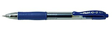 PILOT Pack of 12 Gel Ink Ballpoint Pens G2 07 Medium Tip Blue-Black