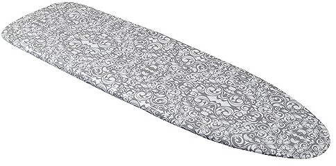 Westex Floral Damask Heavy Duty Ironing Board Cover and Pad, Thick 3-Layer Stain Resistant Padding, Elasticized Skirt, Click-to-Close Fastener, 15 x 54 Inch (Board NOT Included, Cover ONLY)
