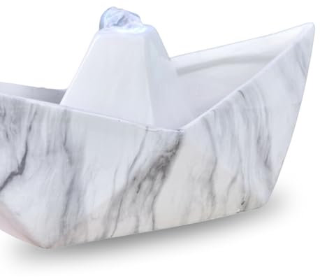 Zen'Light SCFV22-O6 Fuente de Mesa Interior de Cerámica con Mármol y Efecto Colorido, Tamaño de 21cm x 32cm x 14cm