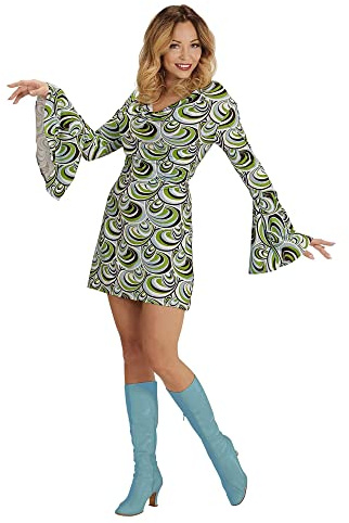 W WIDMANN MILANO Party Fashion - Abito anni '70 da donna, con maniche a tromba, costume per carnevale, festival, festa a tema