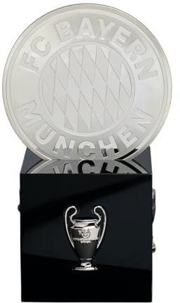 FC Bayern München Acrylblock Pokale mit Logo Münze Schwarz I Fußballdeko