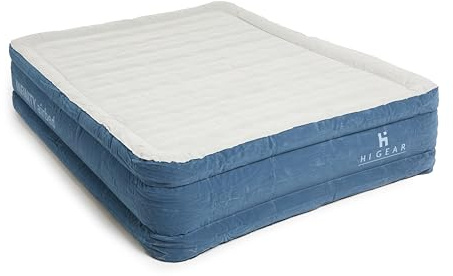 Hi-Gear King Sized Infinity Airbed with Built in 240V Pump & USB Port for Adults & Kids, Raised Height, Comfortable Inflatable Mattress, Ideal for Camping or Guests at Home, Carry Bag, Blue