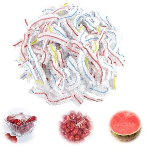 300 Pack Colorful Stretch Food Covers, Widely Used Fresh Keeping Bags, Leak-Proof Seal - Elastic Plastic Bowl Lids for Fruits, Veggies, Meat & More, Versatile Universal Bowl Covers for Fridge, Freezer