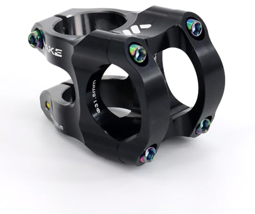 BESNIN Fahrrad Vorbau 0 Grad 31.8mm für Lenker 35mm Kurzer Fahrrad Vorbau Zwei Farben Mix Vorbau Buntes Fahrrad Vorbau (Schwarz und grau)