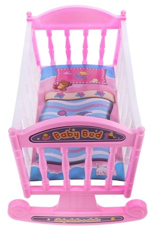 BESPORTBLE Lit De Poupée Et Berceau pour Jeu De Rôle Mobilier De Maison De Poupée Jouet pour Filles Et Garçon Fille