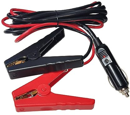 Geavonyg Cavo Prolunga per Accendisigari Auto12V/24V Maschio Clip Batteria con Luce A LED Pulitore Gonfiaggio Accendisigari Batteria Luce