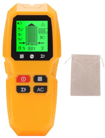 Fafeicy ‌Détecteur Mural 5 en 1, Détecteur de Goujons Multifonction, Scanner de Fils AC pour Goujons Métalliques en Bois, Détection de Fils Sous Tension, Installation D'armoire de