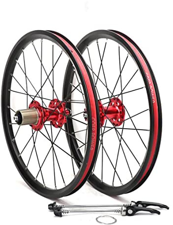 QHYRZE 18 355 Juego De Ruedas BMX Freno De Disco Ruedas Bicicleta Plegable Aleación De Aluminio Llanta De Doble Pared 24H QR Delantero 9 * 100mm Trasero 10 * 135mm, para Cassette HG De 7-11s