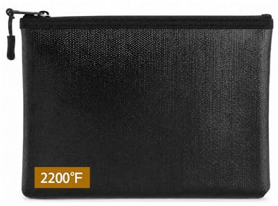 SLIAXINT Pochette Document 28 * 17cm Anti Feu Pochette Etanche Voyage Billet Banque Sac Ignifuge Étanche pour Espèces, Passeports, Documents Importants, Cartes Bancaires
