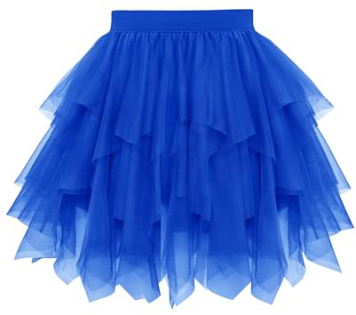 Lovasy Falda Tutú de Tul para Mujer Corta 3 Capas con Goma y Forro Flotante, Ideal para Fiestas, Festivales y Eventos
