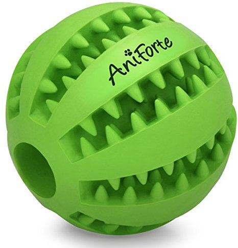 AniForte Naturkautschuk Zahnpflegeball für kleine Hunde & Welpen Ø 5cm – Snackball gegen Zahnstein & Zahnbeläge, Intelligentes Hundespielzeug, Hundeball Premium Qualität
