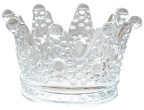 ZKKD Glass Crown Ashtray,Creative Desktop Smoking Ash Tray Home Office Decoration (Transparent Crystal Glass)
