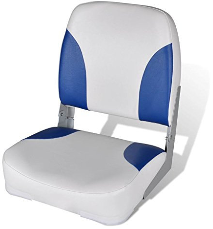 yorten Bootssitz Steuerstuhl Anglerstuhl Klappstuhl UV-beständig für Fischen Sonnenbad 41 x 36 x 48 cm (L x B x H) Blau und weiß