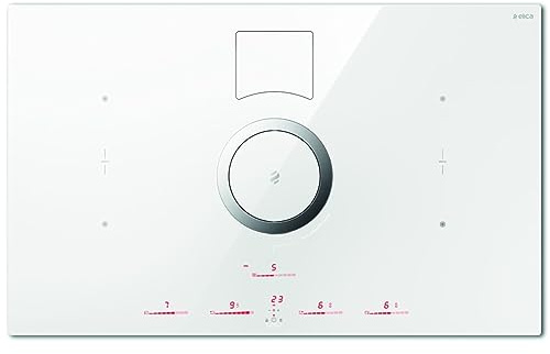 Elica; Piano cottura con cappa aspirante NIKOLATESLA SWITCH WH/F/83; Color: vetro bianco