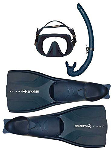 Beuchat Unisex-Adult Atoll Schnorchel Flossen Kit, Ultra Blau, 44-45