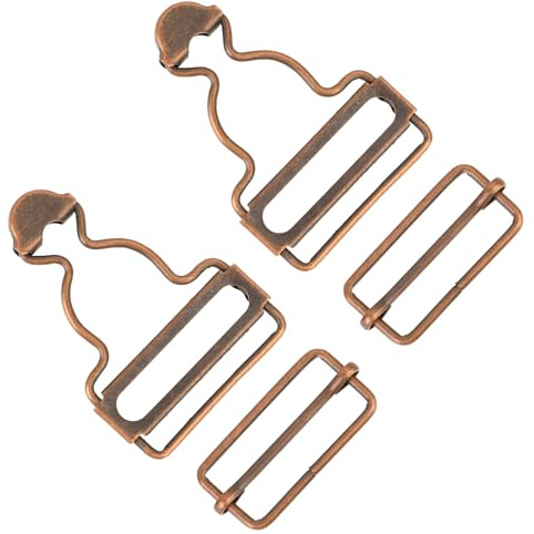 salbsever 2 pares de hebillas ajustables para peto, clip de metal para tirantes de repuesto con hebilla rectangular, botón de bricolaje, accesorios sin costuras para pantalones y pantalones vaqueros