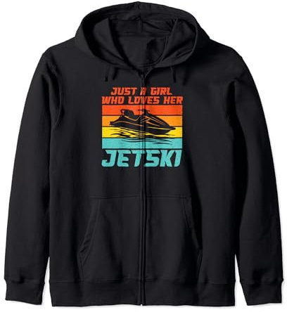 Nur ein Mädchen, das ihren Jetski liebt Kapuzenjacke