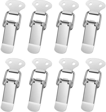 YOCDNOV 8 Pièces Fermetures à Levier en Acier Inoxydable - Ermeture À Levier,Loquet À Bascule Fermoir À Ressort avec Crochet en Acier Inoxydable Our boîte à Outils, tiroir, Armoire, Coffre (Argent)