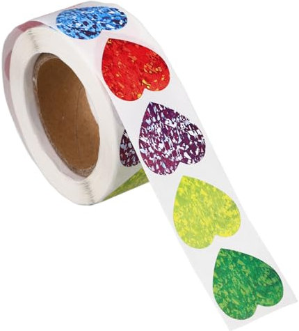 STOBOK 1rolle Herzaufkleber Selbstklebend Farben Herzform Etiketten Für Valentinstag Hochzeiten Und Bastelprojekte