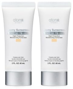 Sunscreen (Beige, White) SPF 50+ PA+++, High Protection Moisturizing sun Cream 2 fl.oz.(60ml) x 2pack (Beige)