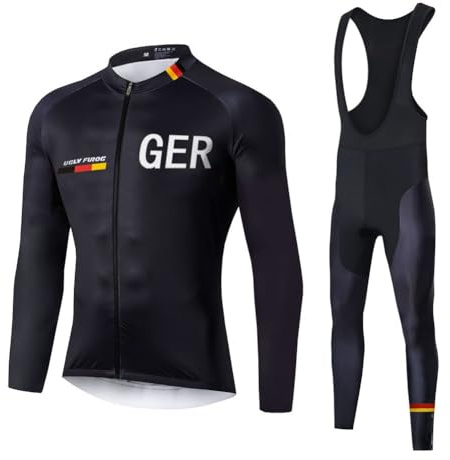 UGLY FROG Radjacke +Lange Radhose Wasserdicht Winddicht Atmungsaktiv Reflektierend Warm Fleece Fahrradbekleidung Set Radtrikot Herren