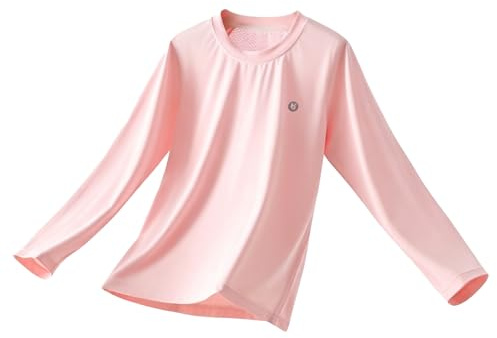 InfiniZer Boys and Girls Rash Vest Long Sleeve UV Swim Top UPF 50+ Sun Protection Kids Swimming Top Swimwear 8-13 Years (UK, Age, 10 Years, 11 Years, Regular, Pink)