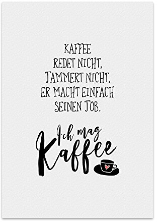 TypeStoff Kunstdruck, Poster mit Spruch – ICH MAG KAFFEE – Typografie-Bild auf hochwertigem Karton - Plakat, Druck, Print, Wandbild - KD-00253-L
