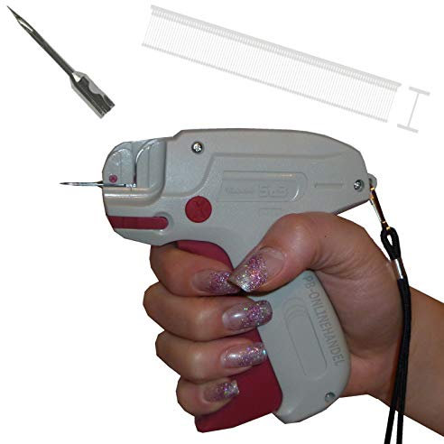Etikettierpistole Banok 503X FEIN [7mm-Set 1] + 1.000 NYLON-Fäden T-End zum Vorhänge falten + 1 Ersatznadel Etikettiergerät Tag Gun | PB-Onlinehandel