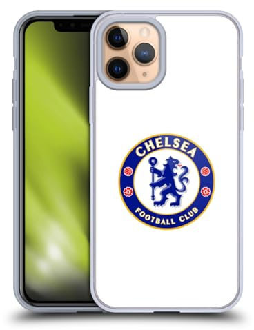 Head Case Designs Offizielle Chelsea Football Club Voll Weiss Kamm Gelhülle [Militärischer Schutzgrad] Kompatibel Mit Apple iPhone 11 Pro Und Kompatibel Mit MagSafe