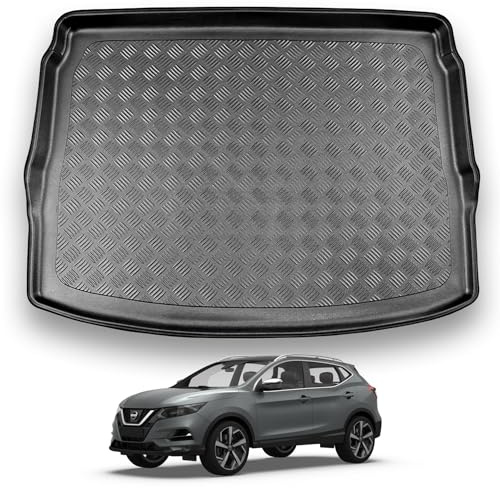 NOMAD Boot Liner Mat for Nissan Qashqai 2014-2021 [Upper Boot Position], Tailored PE Car Boot Protector Tray, Waterproof Raised Edge Trunk Mat, Easy Clean Cargo Floor Liner