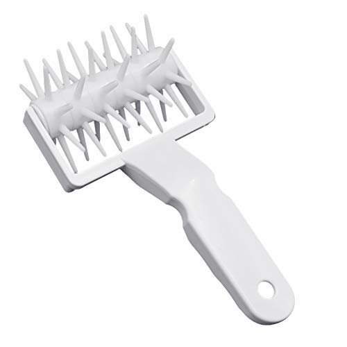 Jiacheng29 - Rullo ad ago per impasto, in plastica, per pasticceria, pizza, impasto, perforatore per fori per il pane, strumento di cottura fai da te (M)