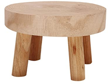 Support de Plantes en Bois - Mini Tabouret, Support de Pot de Fleurs pour Intérieur et Extérieur, Salon, Entrée (1, Taille : L)