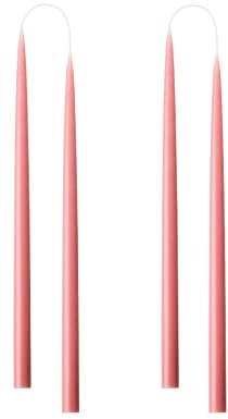Kunstindustrien® Tapered Candles, Made in Denmark, 42 colours available, Dripless & Smokeless Dinner Candles, Candles long burning 15 hours, Unscented Candle gift set, 4pcs. 2.2 x 35cm (Dark Old Rose)