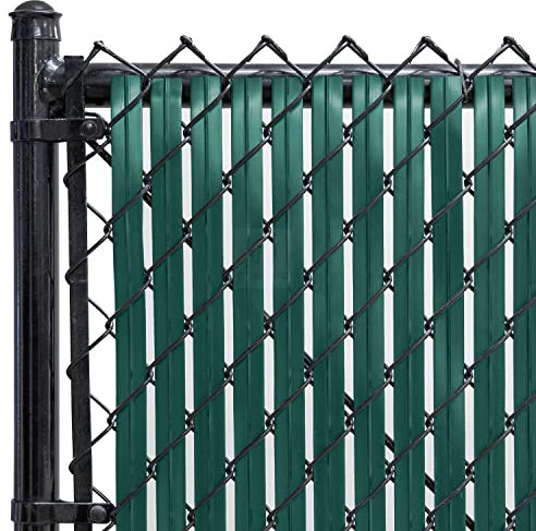 Chain-Link Fence Blade Slats with Bottom Lock (4-ft, Green)