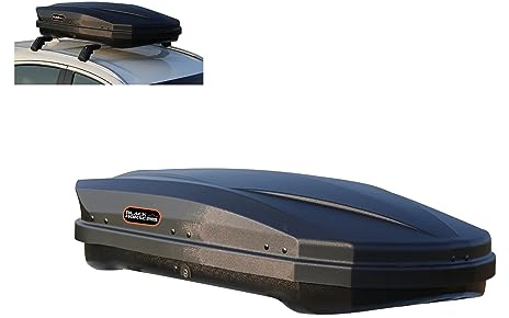 Black Horse Rooftop Cargo Carrier ABS + PMMA Hard Shell, 12 Cubic Feet Waterproof Car Roof Cargo Carrier Box w/Dual Side Opening, Security Key, 165lbs Capacity, for 29 to 80 Wide Crossbar Rack
