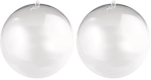 Rayher Sfera -Plastica, Apribile 16Cm Ø, Cristallo, con Foro 15 Mm P.Catena LED, 3946237 (Confezione da 2)