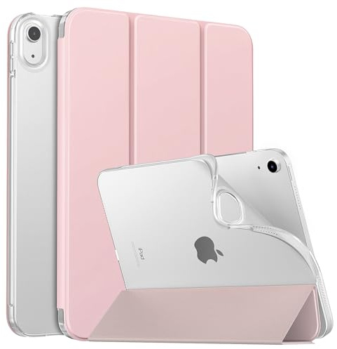 MoKo Case for New iPad (A16) 11th Generation 2025/ 10th Generation 2022, iPad 11 inch/ 10.9 inch Case with Soft TPU Translucent Frosted Back Cover, Auto Wake/Sleep, Support Touch ID,Light Pink