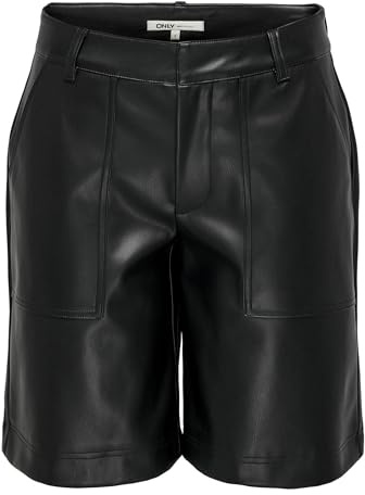 Only Onlmiri Life Faux Le Bermuda Pantaloncini Pnt, Nero, M Donna