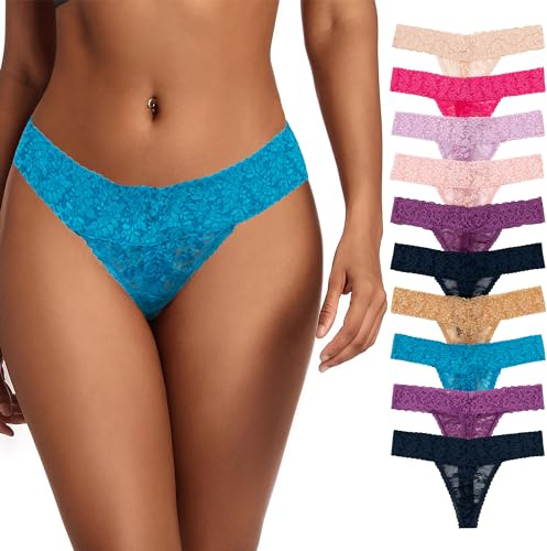 JurHevty Culotte en dentelle pour femme, string en coton sexy, sous-vêtements T Back (les couleurs peuvent varier), XX-Large