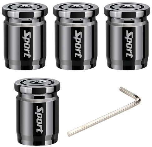 dentedeleao 4 pieces Valve Caps for Car, Tire Valve Caps, Anti-Theft Valve Cover With Spanner, Universal Cap Dust Caps for Car, Truck, Bicycle, Motorbike