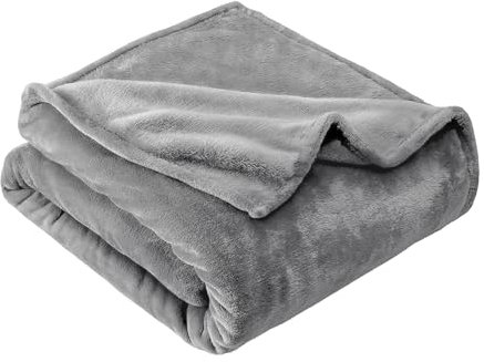 GRIFEMA GH2005-1 Manta de Peluche para Cama, Manta para Sofá, Extra Suave y Confortable, 220 x 240 cm, Gris