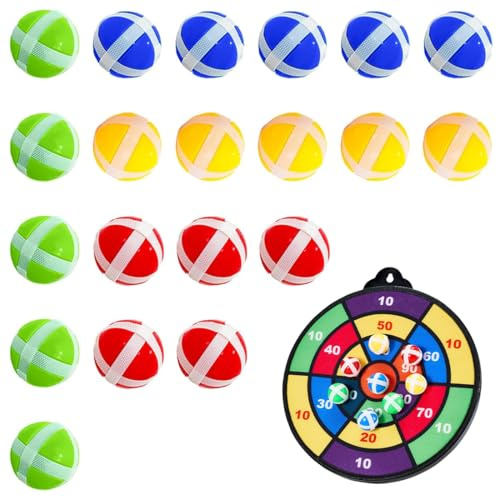 Lot de 20 Balles Collantes pour Jeu de Fléchettes en Tissu - Colorées à Crochet Et Boucle, Accessoires de Jeu Cible Intérieur Extérieur